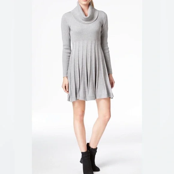 Calvin Klein Sweater Dress Solid Charcoal Small S Cowl Neck Calvin Klein Sweater Dress Solid Charcoal Small S Cowl Neck